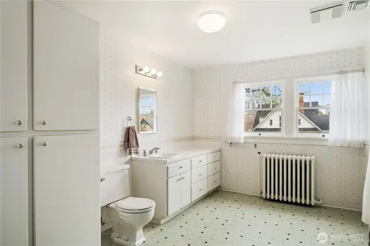 Tiled Full Bathroom on the 2nd Floor
