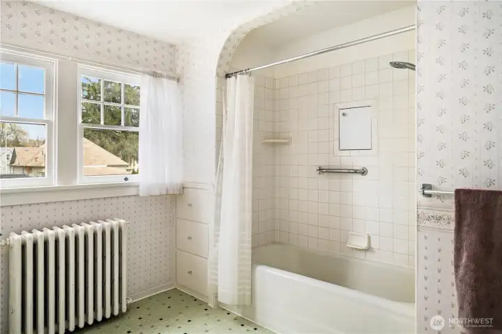 Tiled Full Bathroom on the 2nd Floor