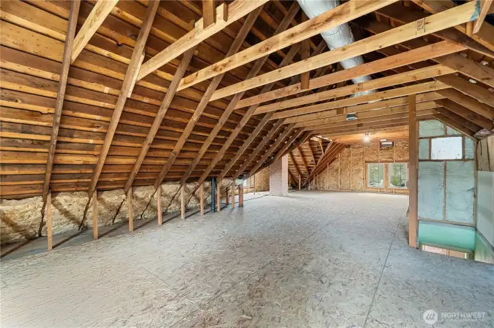 Third Floor unfinished Space with New Dual Zoned HVAC system