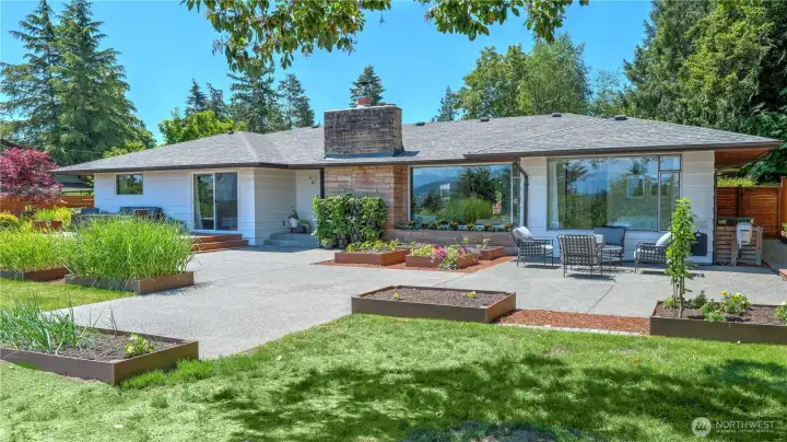 Large, floor to ceiling windows makes the view the focal point of this home.