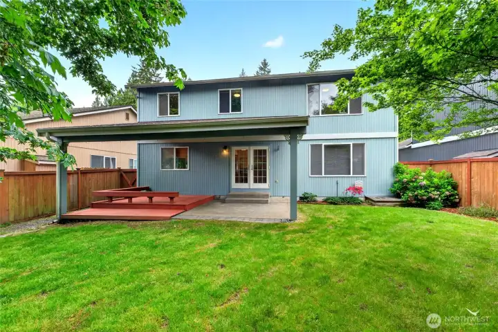 Backyard is a wonderful retreat. Deep covered deck offers year around use. Backyard is a wonderful retreat. Deep covered deck offers year around use.