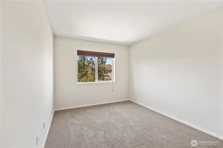 One of the 4 bedrooms upstairs that have had carpets cleaned and freshly repainted.