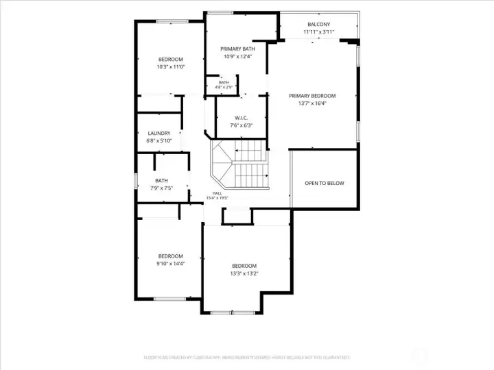 Upper level floor plans and room dimensions.