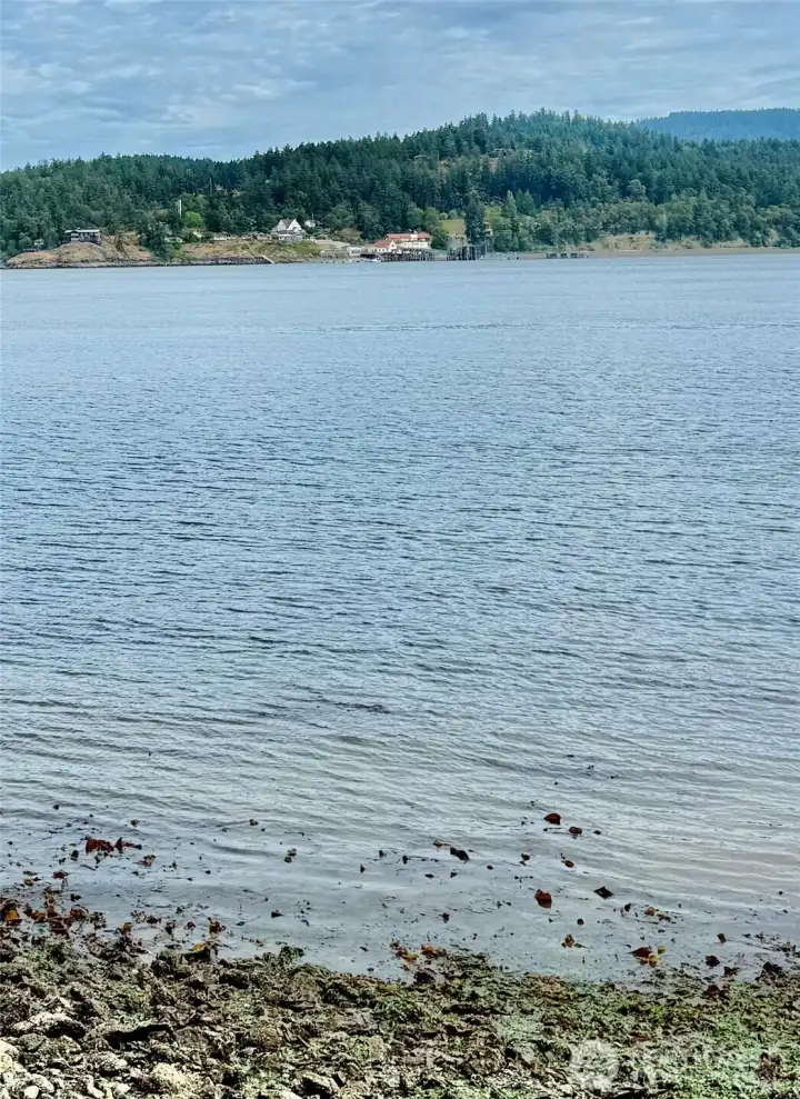 View to Orcas Ferry Landing from parcel's beach.