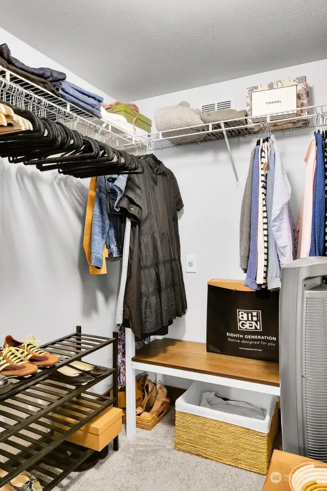 The walk in closet also has a washer/dryer hook up. Or use the free laundry rooms on each floor.