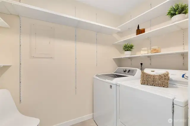 Utility room > just a utility closet because there's so much space for storage, etc.