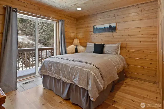 Main floor bedroom #2 has a balcony!