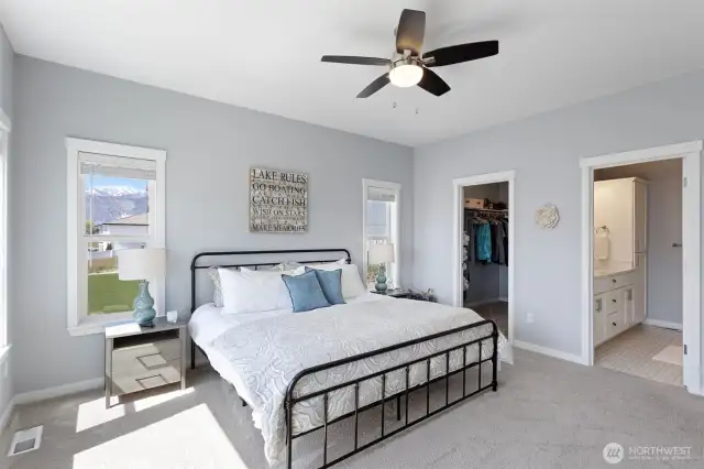 Complete with walk-in closet, ceiling fan and 3/4 bath