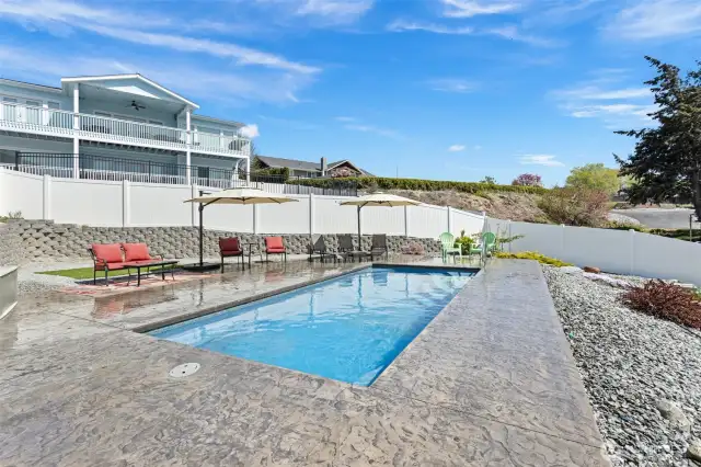 The owner added more concrete patio area for more comfort.