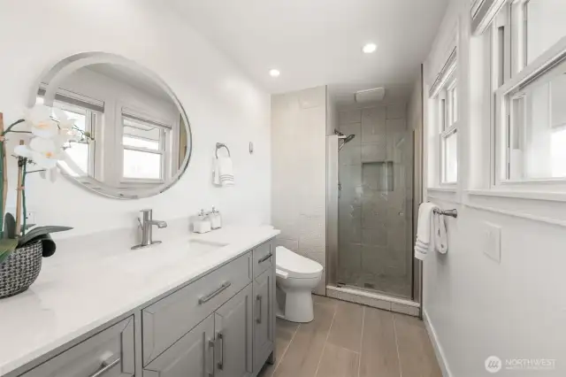 Fully remodeled primary bath