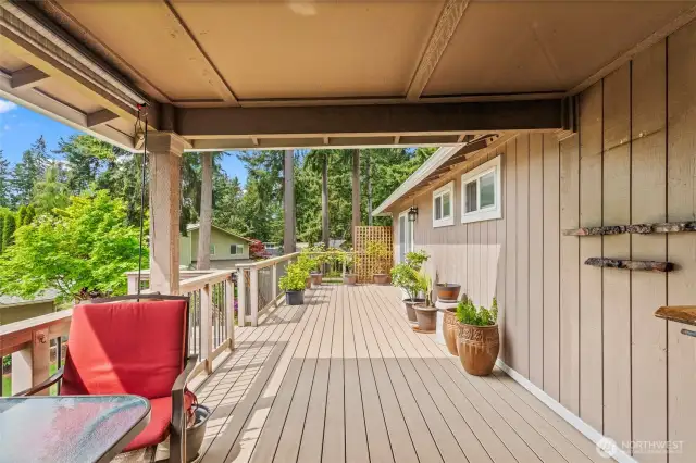 This will undoubtedly become one of your most cherished spaces. The covered section provides a sheltered view, perfect for enjoying a refreshing summer rain.