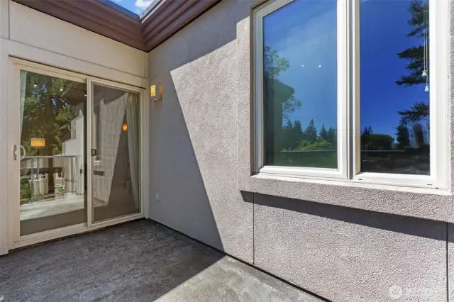 The oversized balcony is about 400 sq ft.  There is plenty of space for some furniture out here.