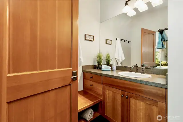 Pool dressing room.