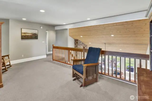 The loft is a great place for an office, exercise room, media room, or play room.