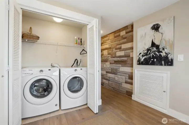 Handy and convenient - the washer & dryer are included in the sale...just move in and you're fully equipped with all appliances.