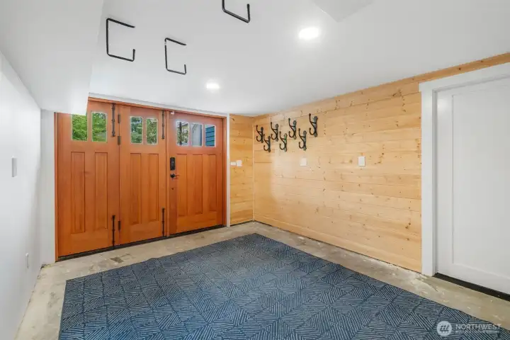 One car garage. Ready for your outdoor gear, skis and bikes.