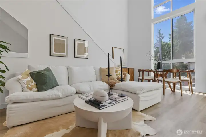 Spacious Open-Concept Living Room