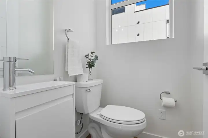 Powder Room on Second Level