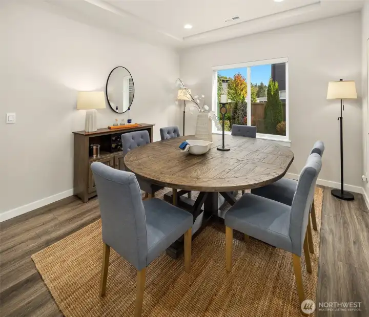 The dining room is great for entertaining but offers other options: a 2nd office or homeschool room? a library or music room? or craft/hobby room?