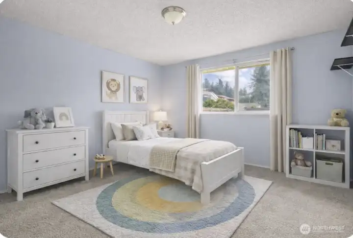 Bedroom virtually staged