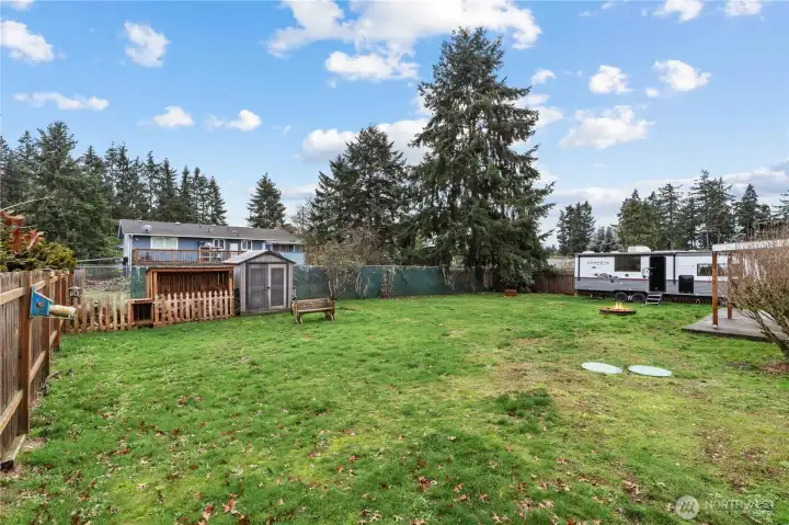 Backyard w/ storage