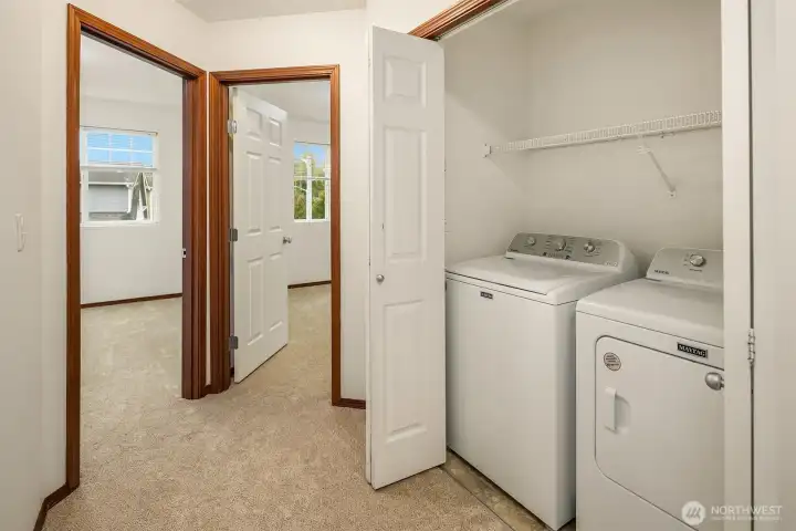 Laundry Right outside all Upstairs Bedrooms