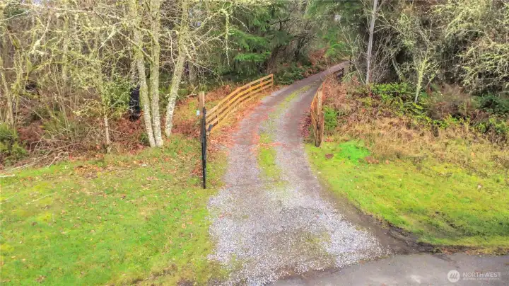 Gated entrance, Driveway