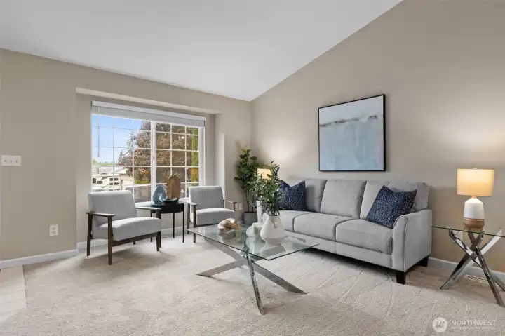 Large windows bring in natural light
