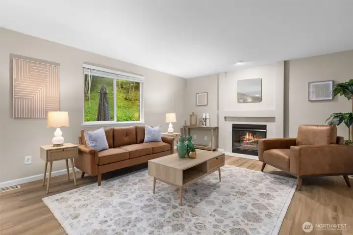 Great room with gas fireplace