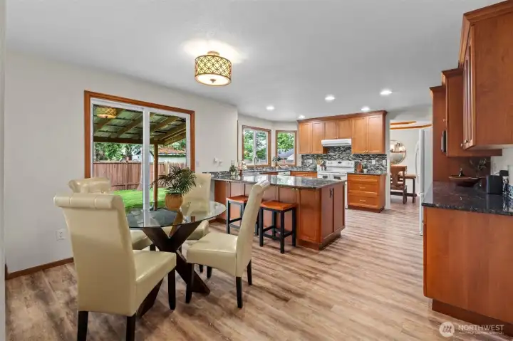 Informal dining area with quick access to the covered patio!