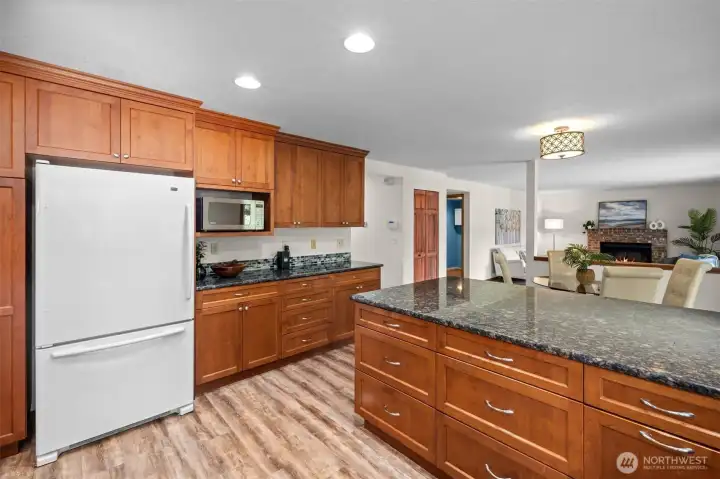 The kitchen has room for all your cooking and baking supplies! Also features soft close cabinets, pull-outs, and pantry space.