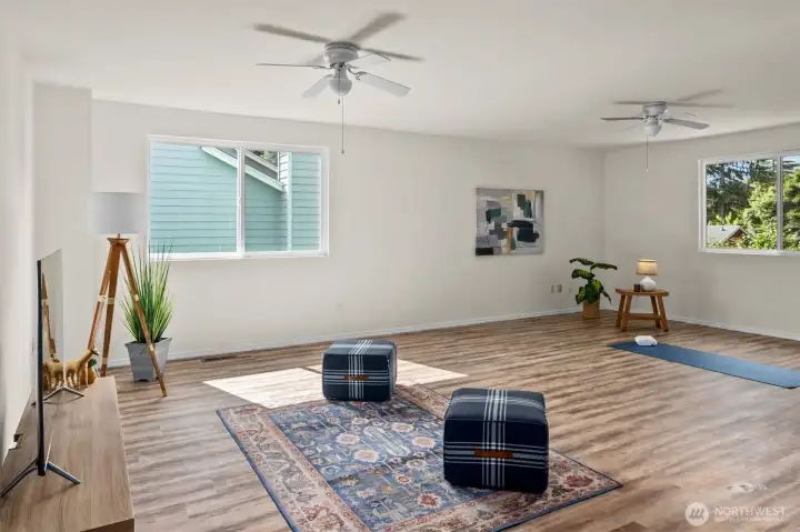 This bonus room is giant! Great for multipurpose space, hobby room, or playroom.