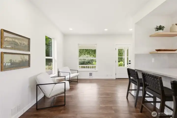 Flexible sitting area/living space.