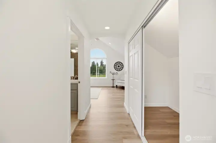 Up the second set of stairs, just past the main living space is Primary #2.