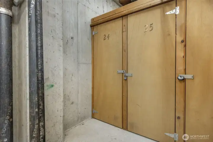 Storage closet in basement