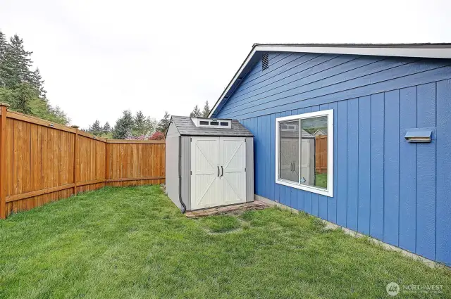 The larger 8' x 10' shed is cleaned out and ready for your supplies!  The 4' x 6' shed is located directly behind this one.