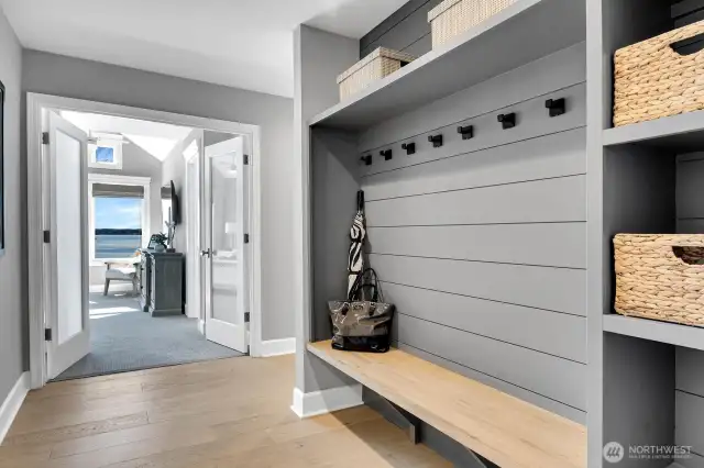 Mud room off garage