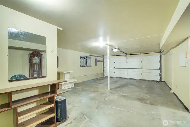 Extra spacious 2 car garage with plenty of bonus storage space