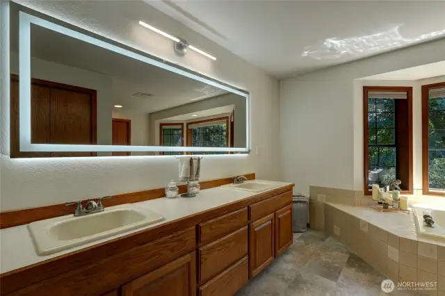 Primary Ensuite- Lighted Mirror & Jetted Tub