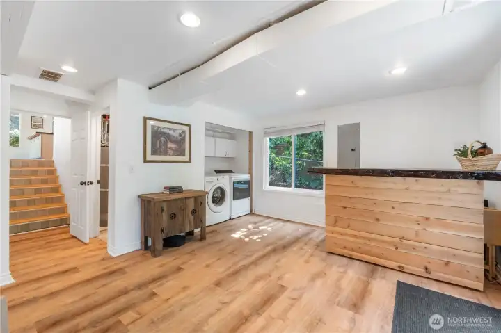 Lower level offers lots of footage for living and entertaining space