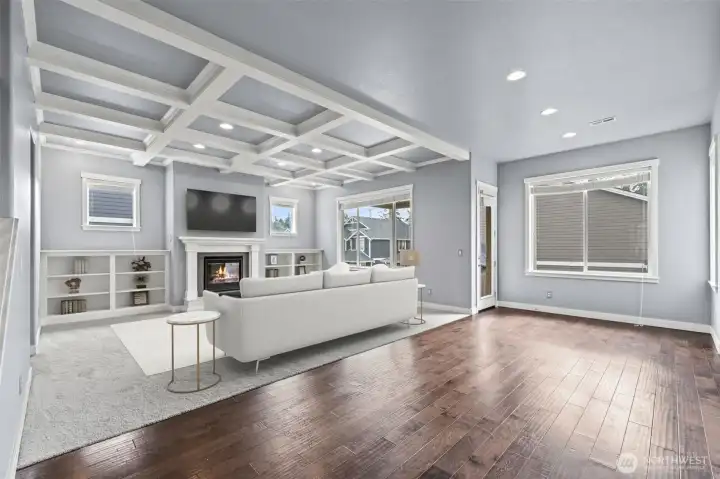 Great room - virtually staged.