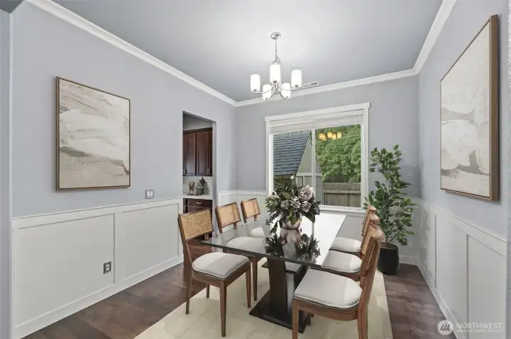 Dining space - virtually staged