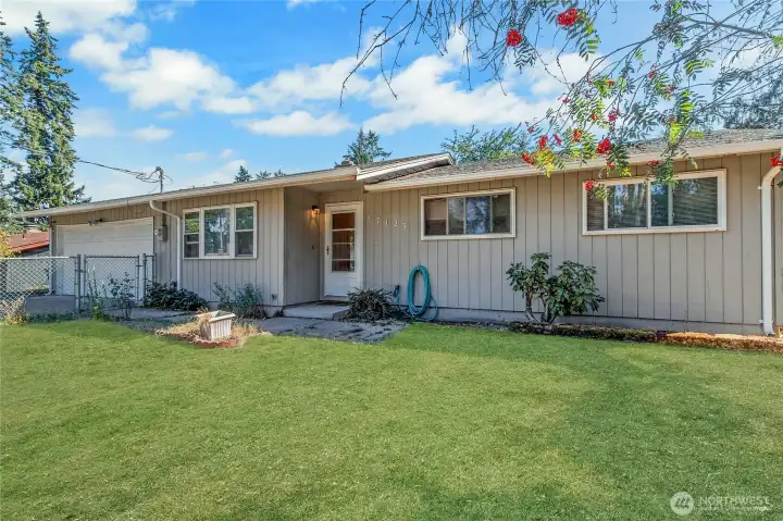 Backyard facing back of home! Grass is photoshopped to be green.