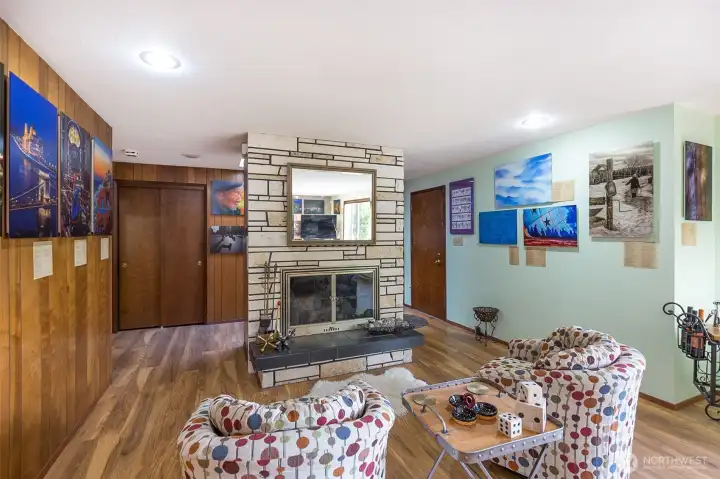 Wood burning fireplace