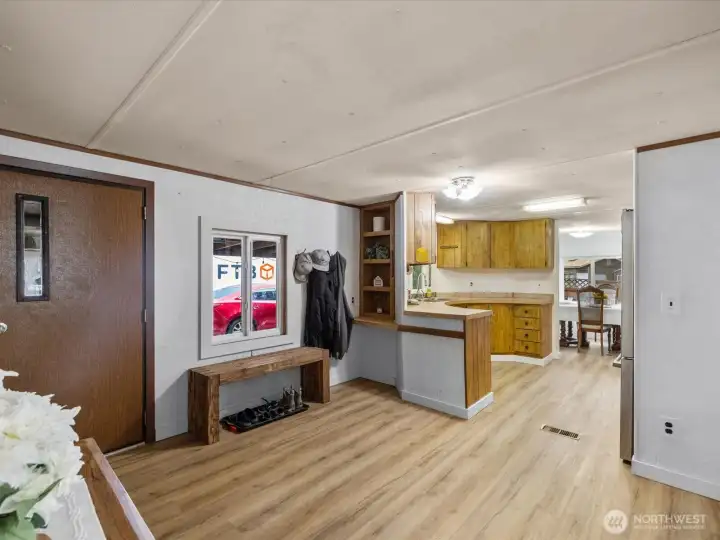 Extra large entry is a great flex space.