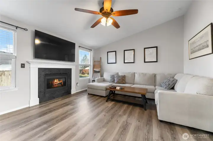 Gas fireplace to keep you cozy