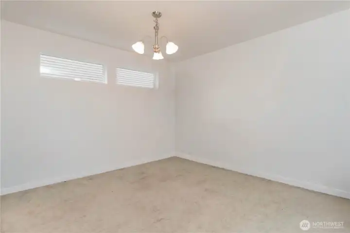 Dining room with brand new transom windows