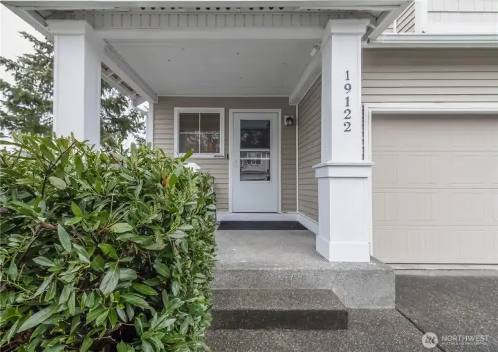 Front porch great for holiday decorating