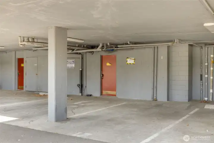 Dedicated parking space.