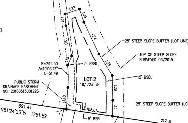 This sketch from the Short Plat shows Lot 2 after the Boundary Line Adjustment (BLA). This sketch from the Short Plat shows Lot 2 after the Boundary Line Adjustment (BLA).
